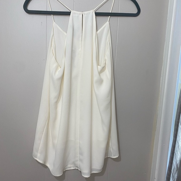 EXPRESS white camisole front pleats and brass buttons - Picture 6 of 6